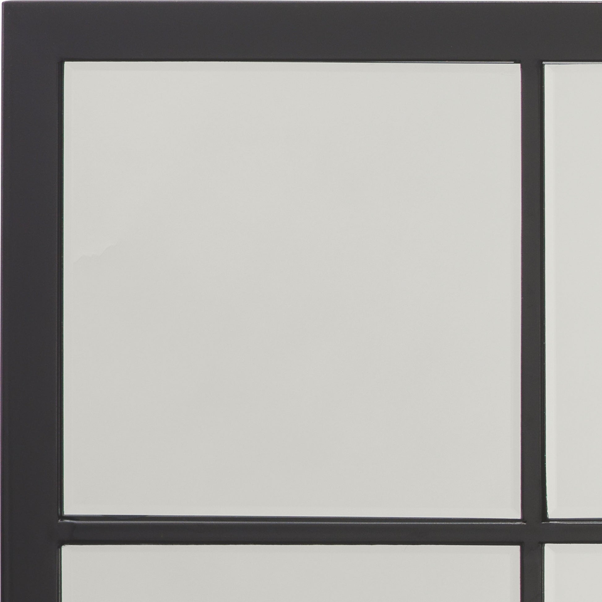 Tribecca Iron Grid Rectangle Wall Mirror, Black by Jamie Young