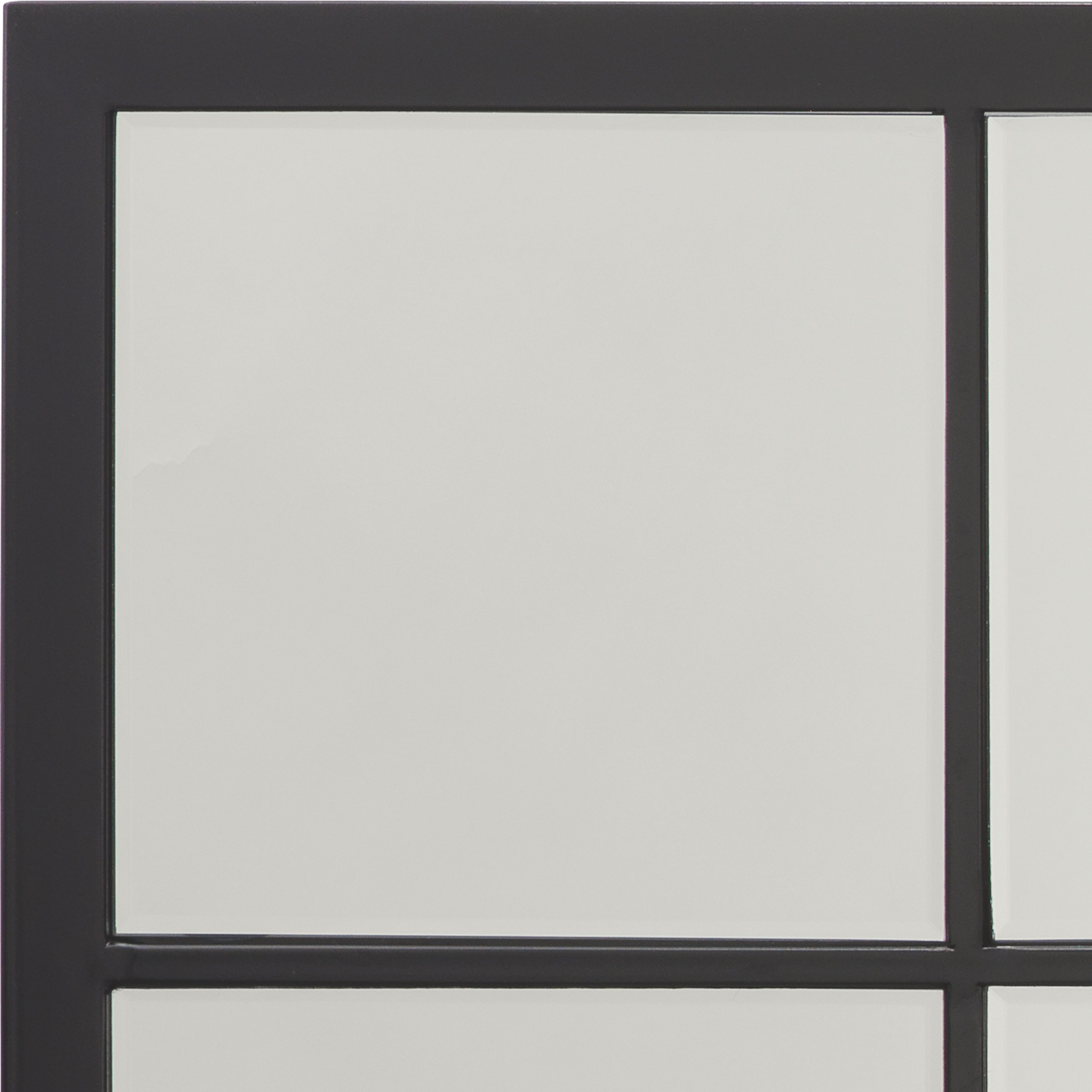 Tribecca Iron Grid Rectangle Wall Mirror, Black by Jamie Young