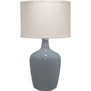 Plum Blown Glass Jar Table Lamp with Linen Shade, Grey by Jamie Young