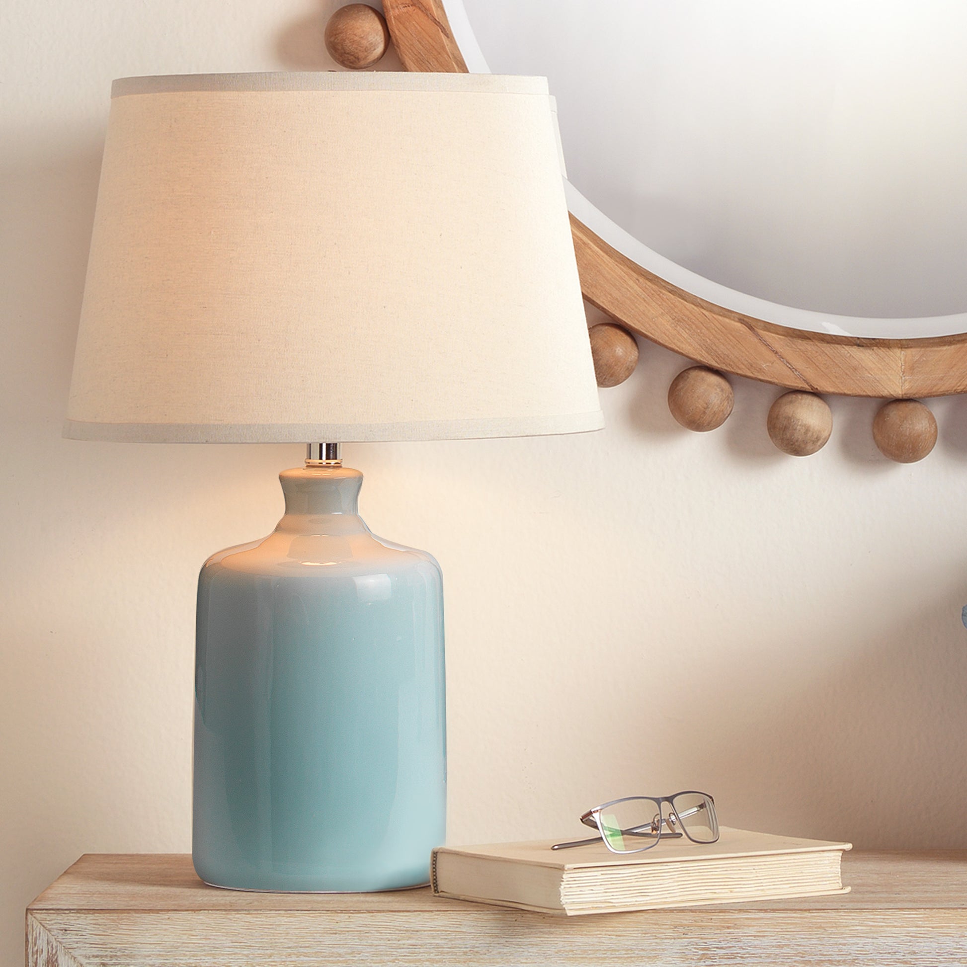 Milk Jug Glass Table Lamp, Blue by Jamie Young