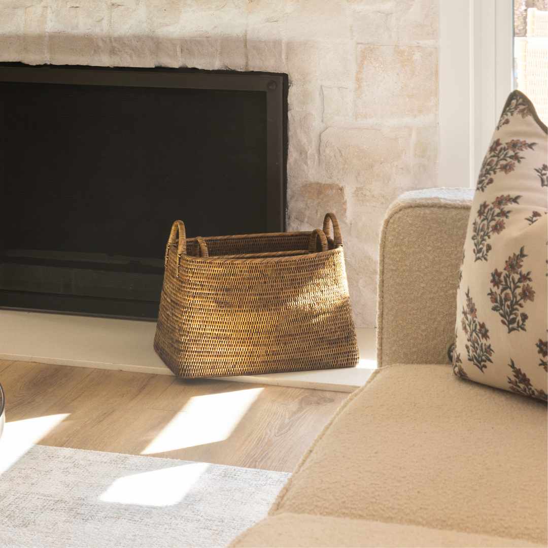 Burma Rattan Narrow Magazine Holder – Warm Brown by Napa Home & Garden