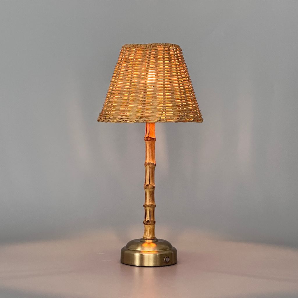 The Palma Rechargeable Bamboo Touch Lamp by Ivory & Olive
