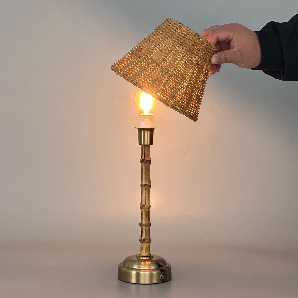 The Palma Rechargeable Bamboo Touch Lamp by Ivory & Olive