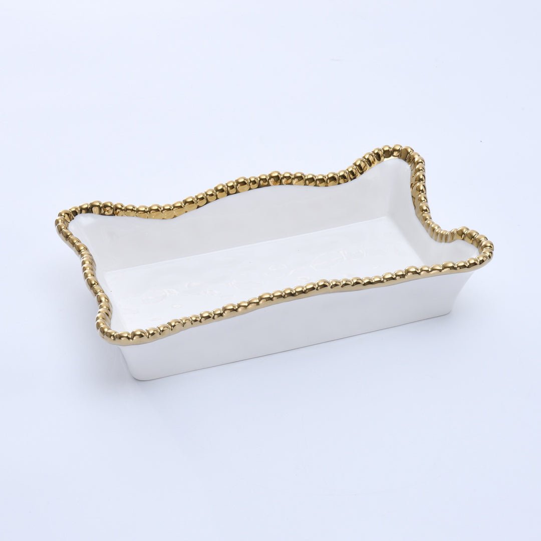 Golden Salerno Dinner Napkin and Guest Towel Holder | Pampa Bay by Pampa Bay