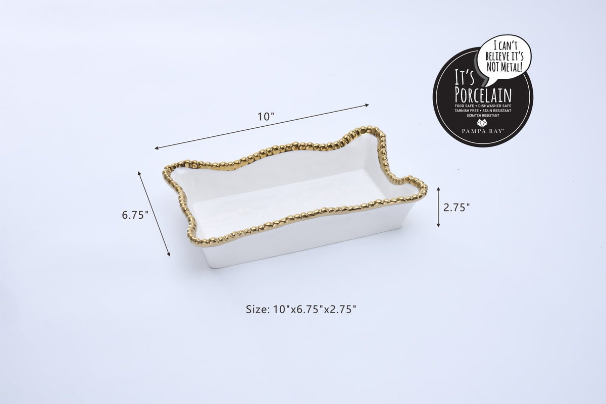 Golden Salerno Dinner Napkin and Guest Towel Holder | Pampa Bay by Pampa Bay