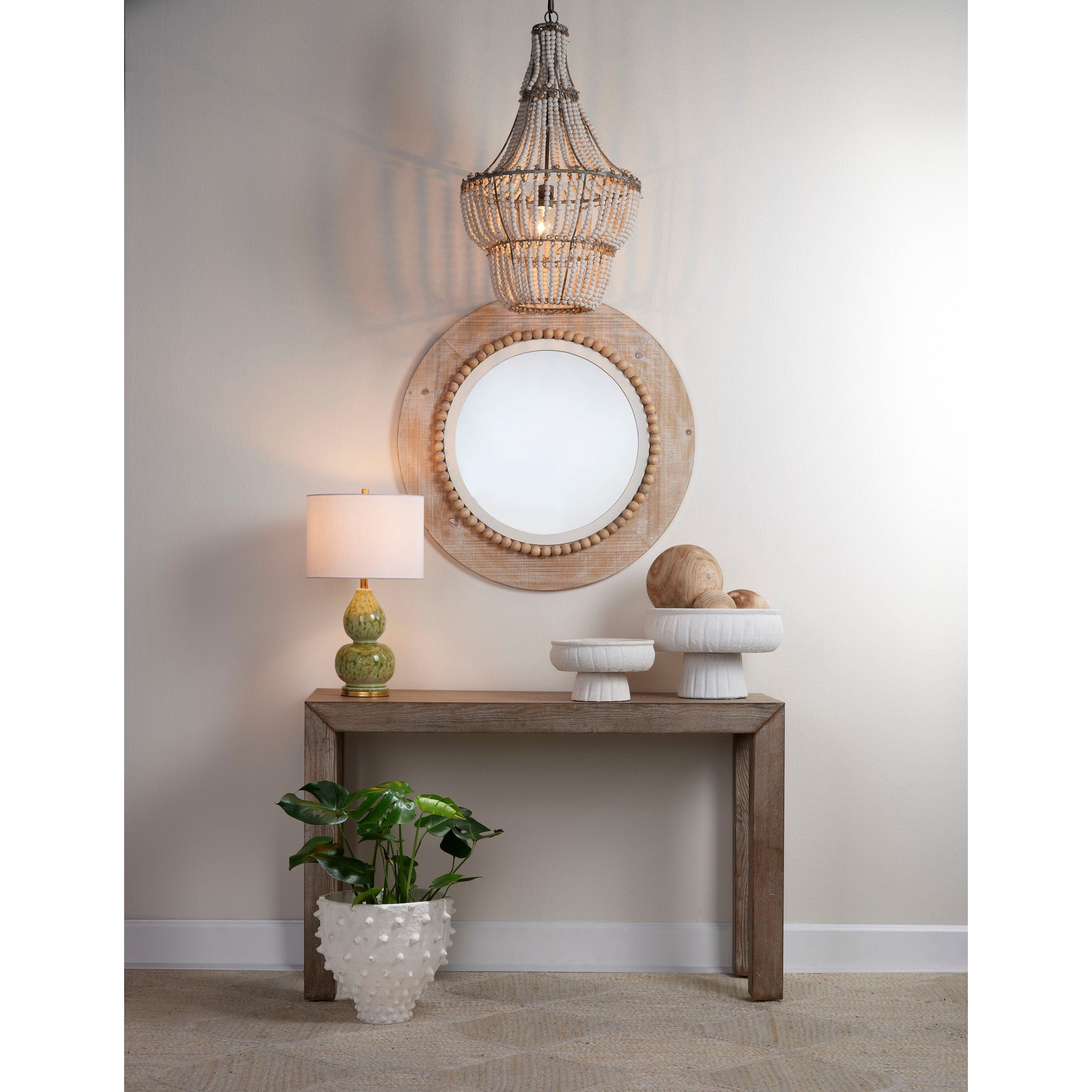 Blanca Wood Beaded 1-Light Chandelier by Jamie Young