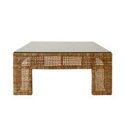 Charlie Square Coffee Table – Natural Rattan | Worlds Away