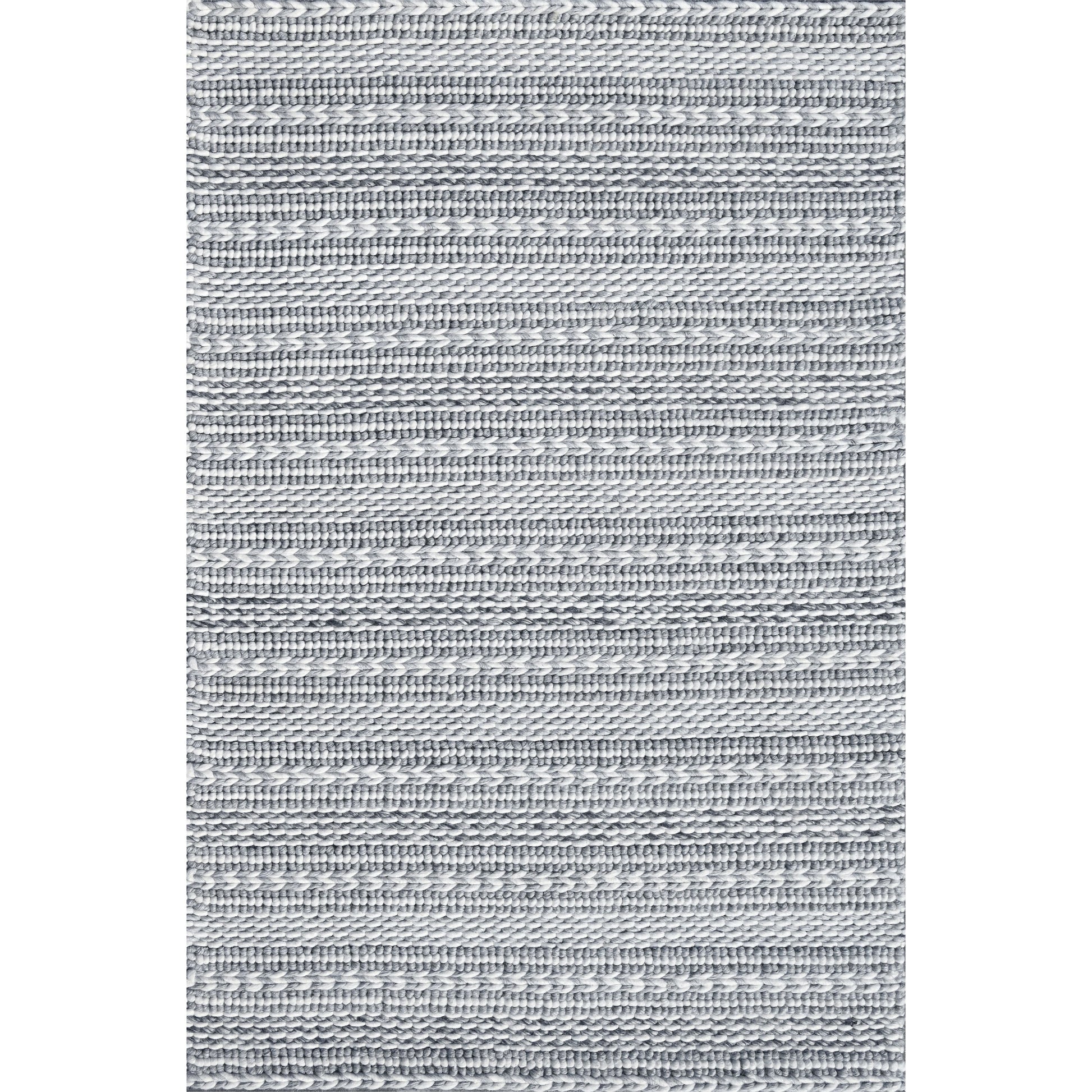 Grey/Ivory Cozy Handwoven Area Rug by KAS Rugs