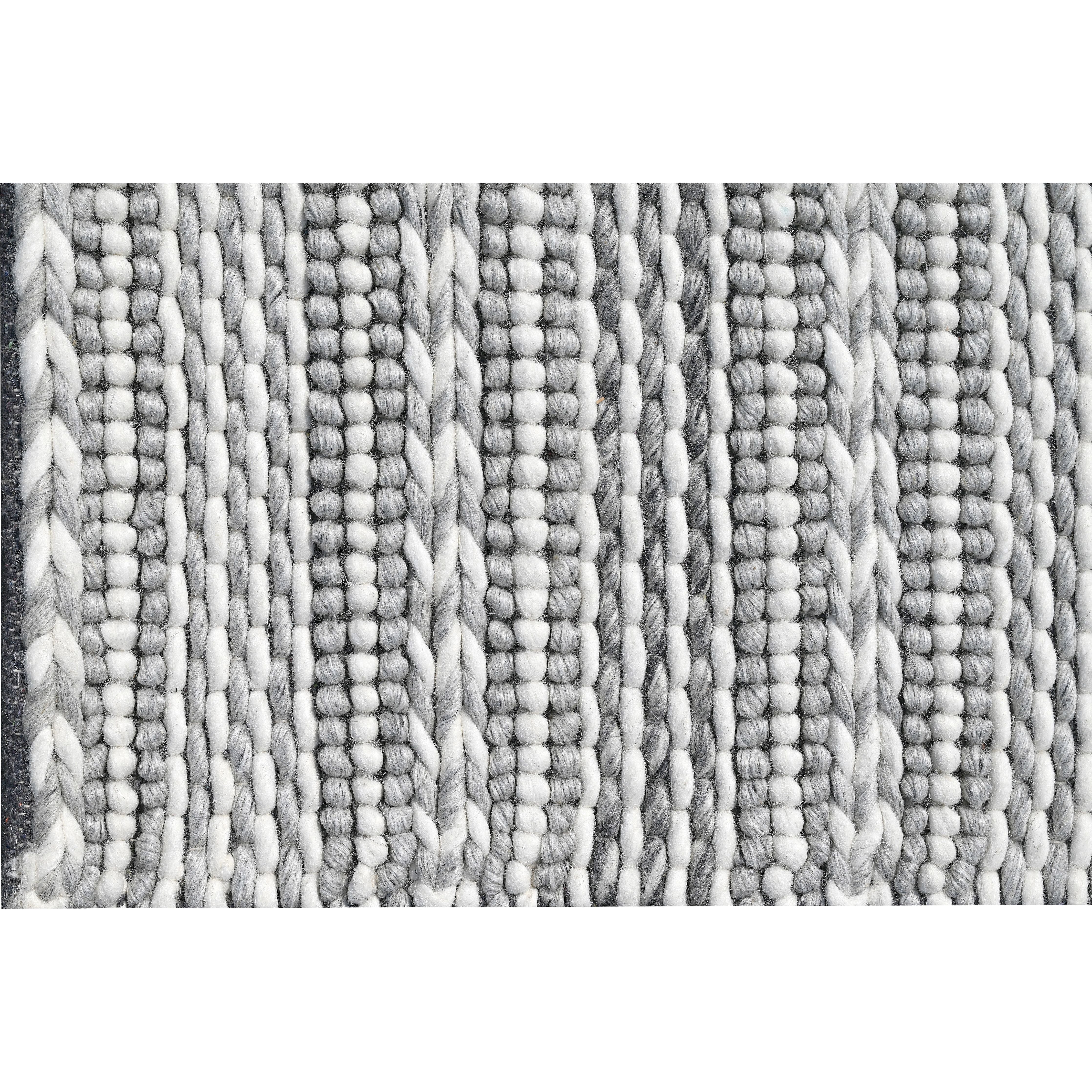 Grey/Ivory Cozy Handwoven Area Rug by KAS Rugs
