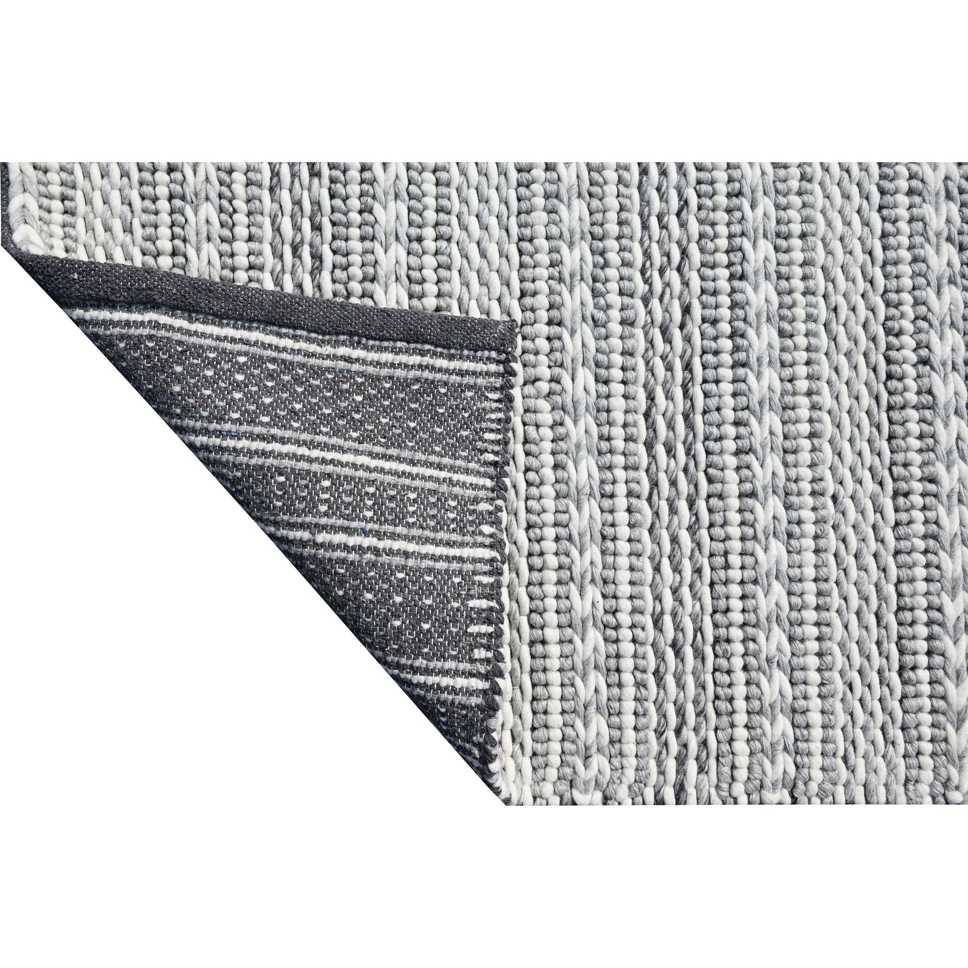 Grey/Ivory Cozy Handwoven Area Rug by KAS Rugs