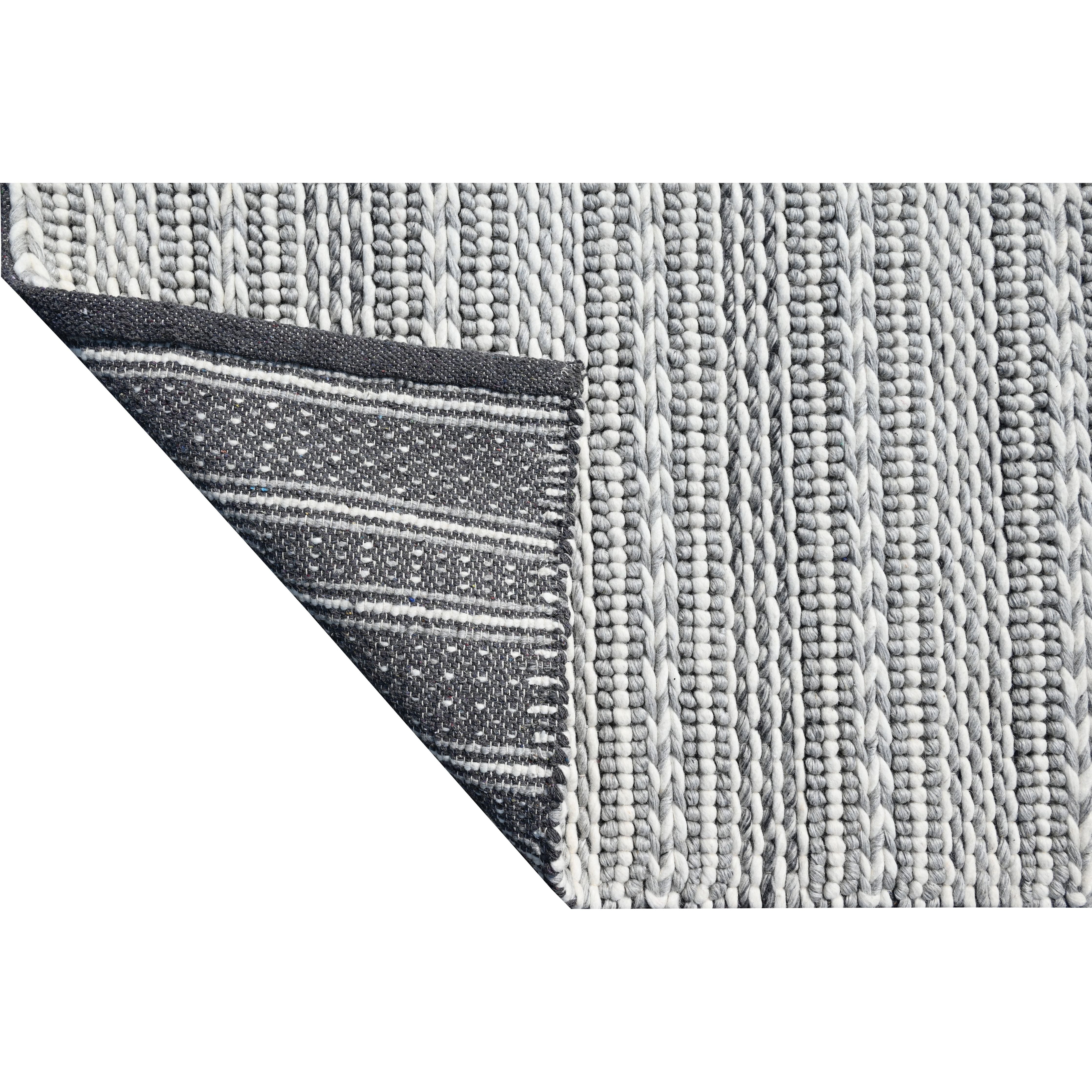 Grey/Ivory Cozy Handwoven Area Rug by KAS Rugs