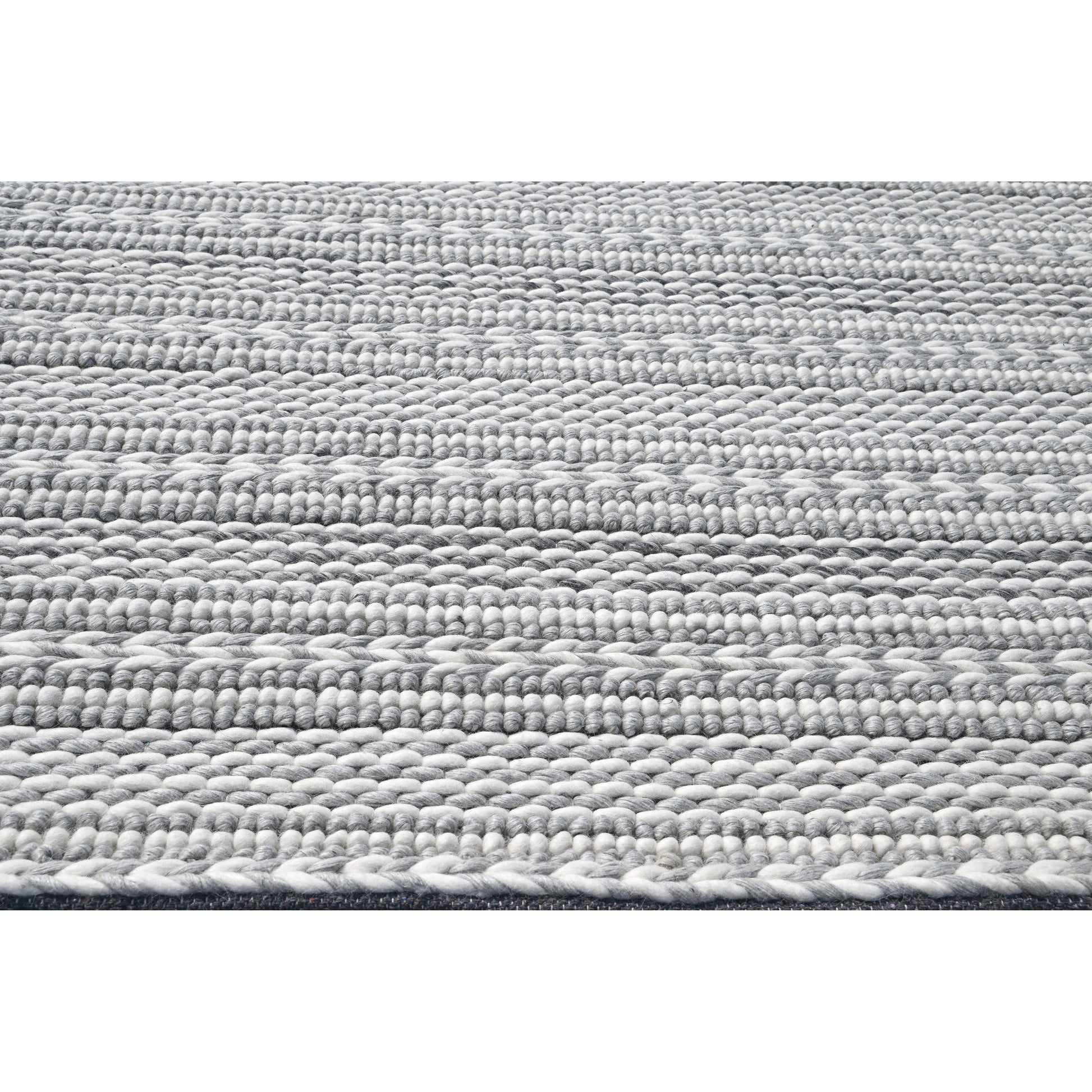Grey/Ivory Cozy Handwoven Area Rug by KAS Rugs