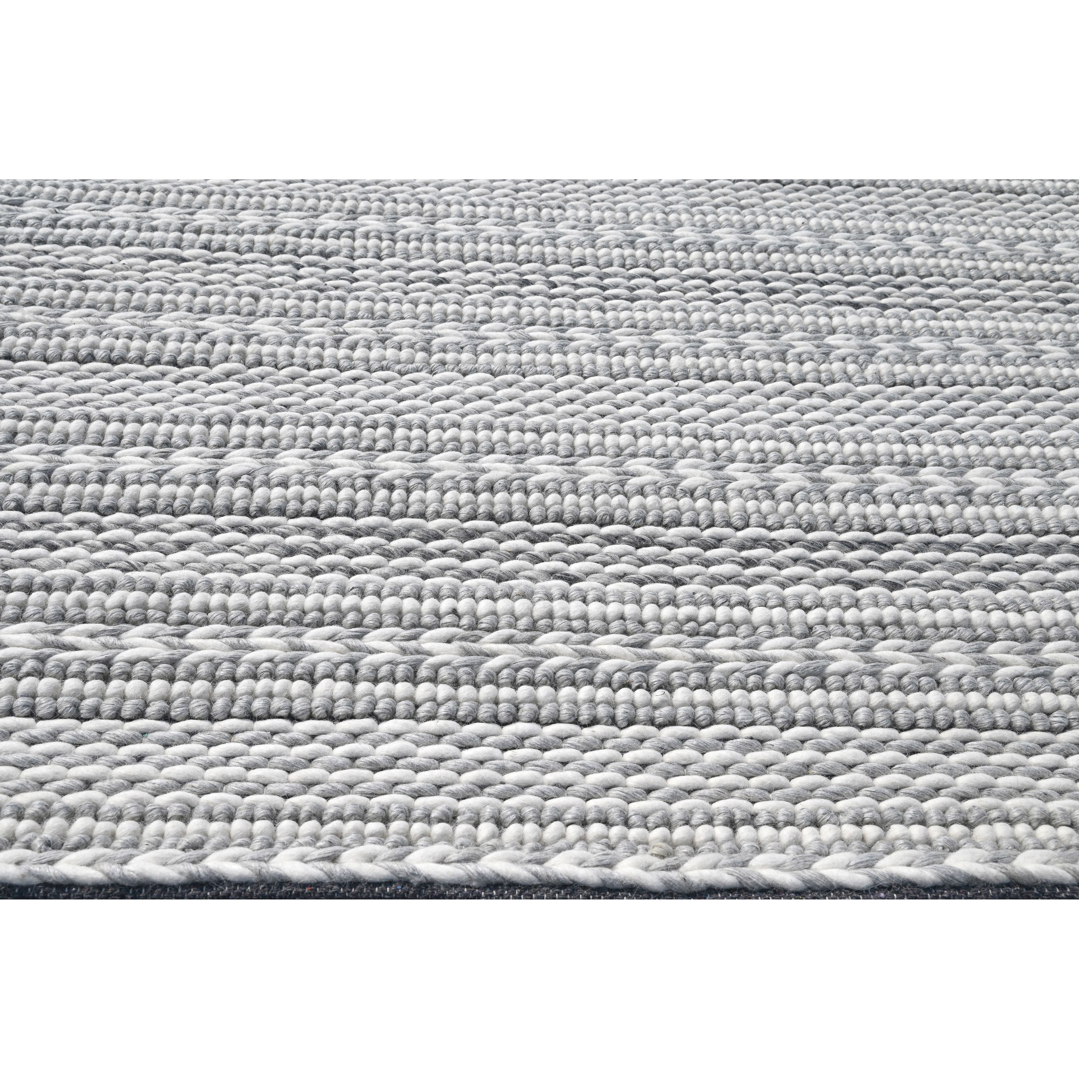 Grey/Ivory Cozy Handwoven Area Rug by KAS Rugs