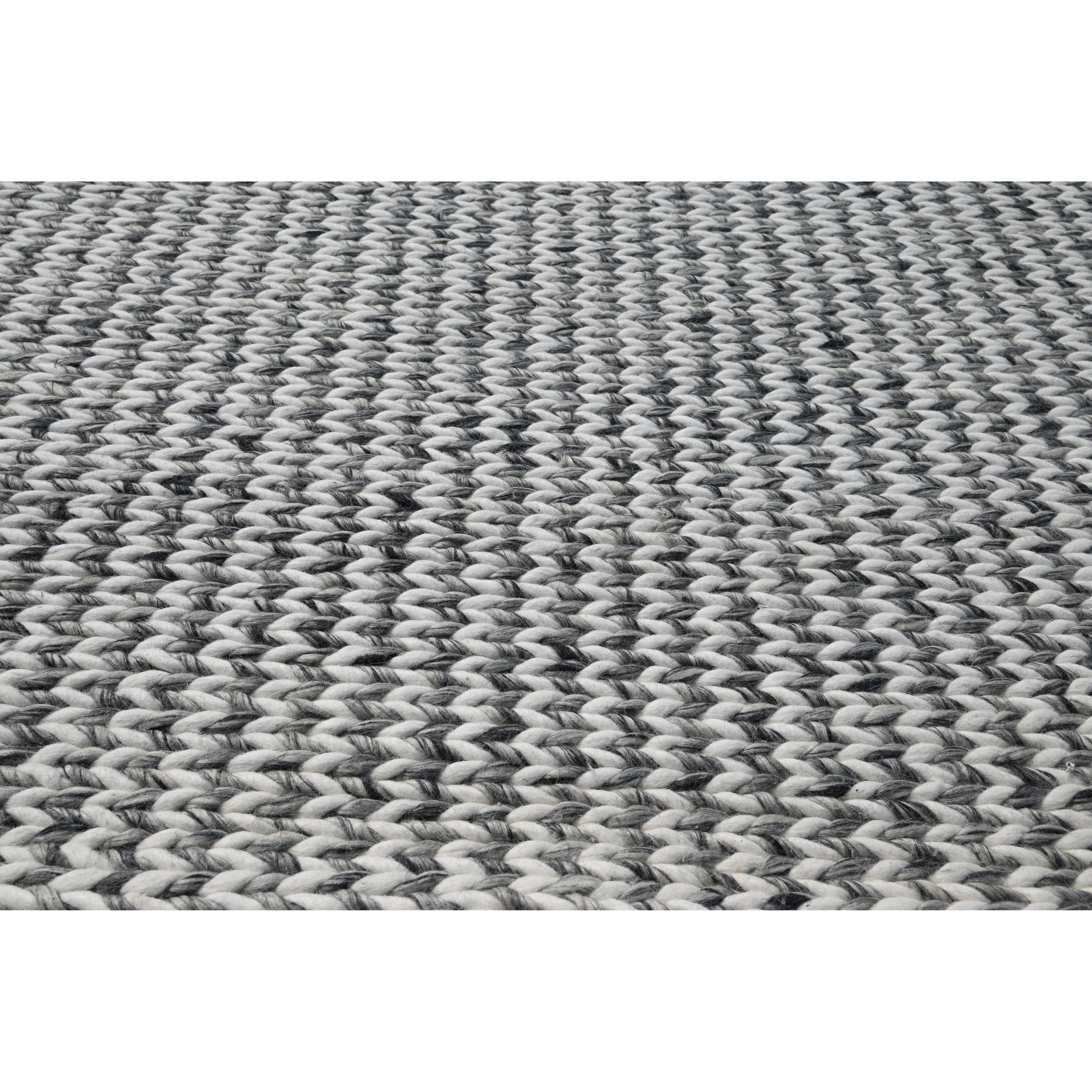 Grey/Ivory Chevron Handwoven Area Rug by KAS Rugs