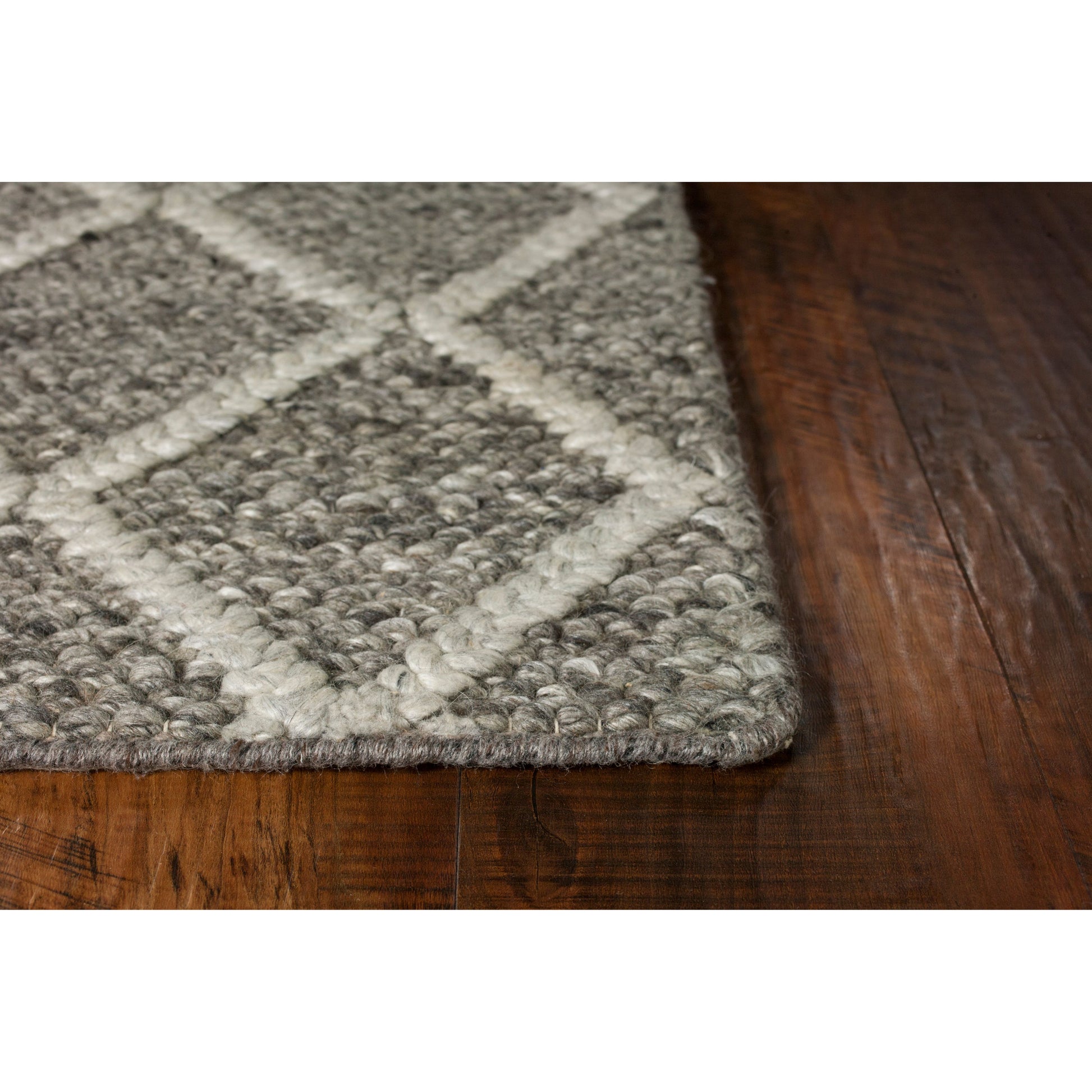 Dark Grey Diamonds Handwoven Area Rug by KAS Rugs