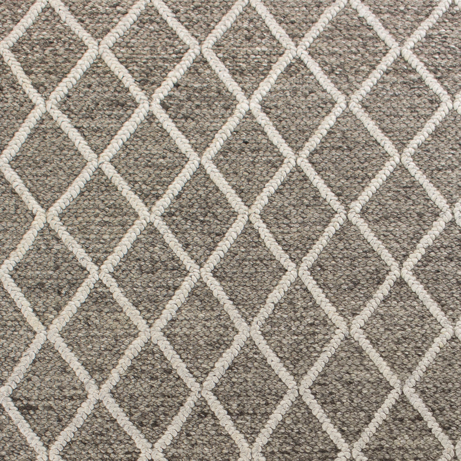 Dark Grey Diamonds Handwoven Area Rug by KAS Rugs