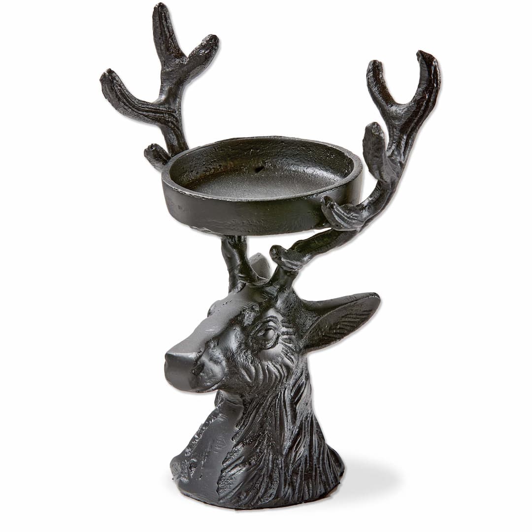 Christmas Deer Pillar Candle Holder | tag