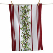Winter Berries Center Garland Dishtowel | tag