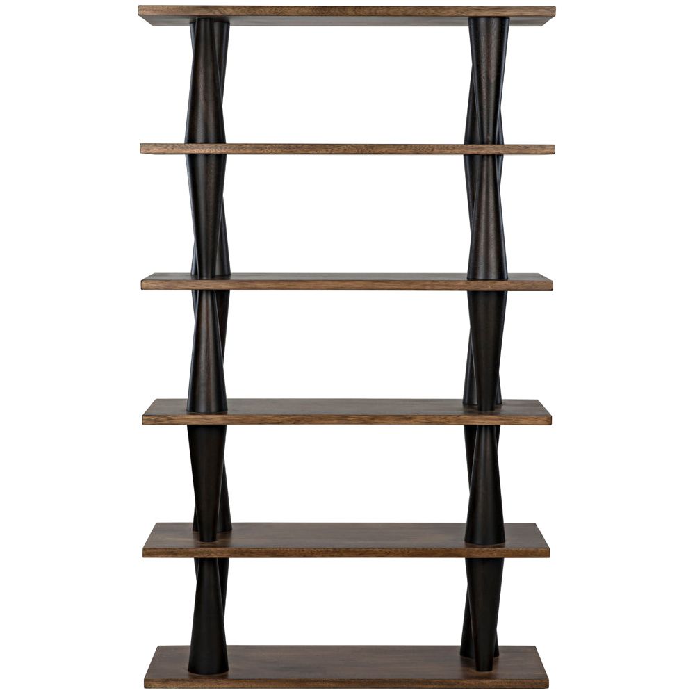 Mood Bookcase, Ebony and Dark Walnut by NOIR