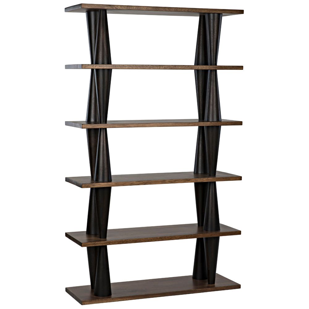 Mood Bookcase, Ebony and Dark Walnut by NOIR
