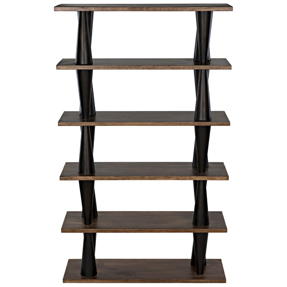 Mood Bookcase, Ebony and Dark Walnut by NOIR