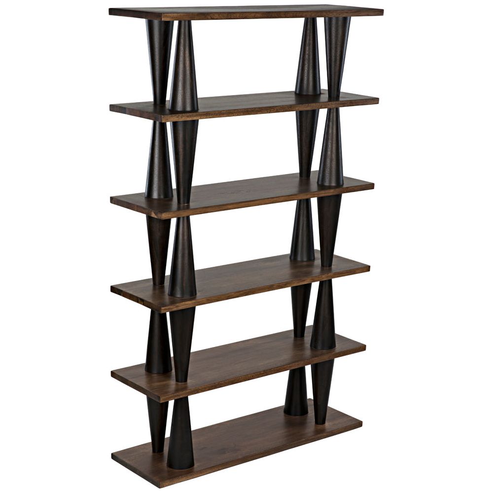 Mood Bookcase, Ebony and Dark Walnut by NOIR