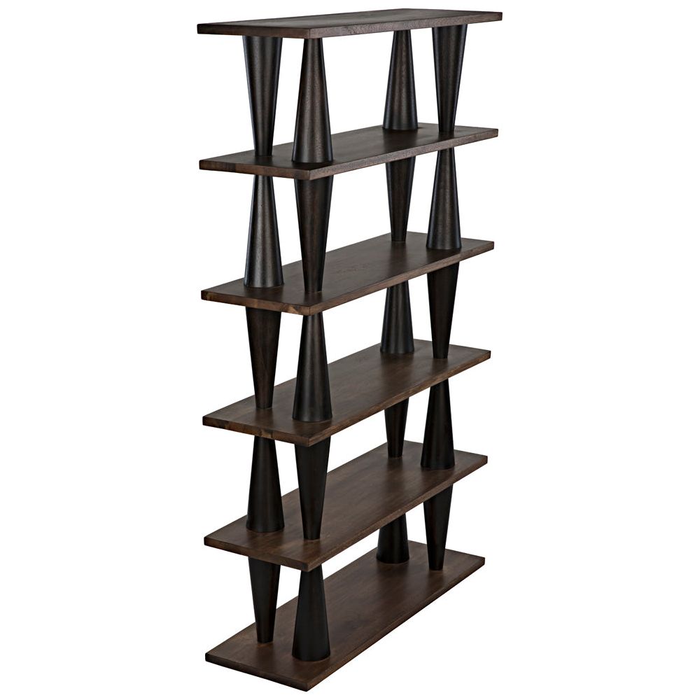 Mood Bookcase, Ebony and Dark Walnut by NOIR
