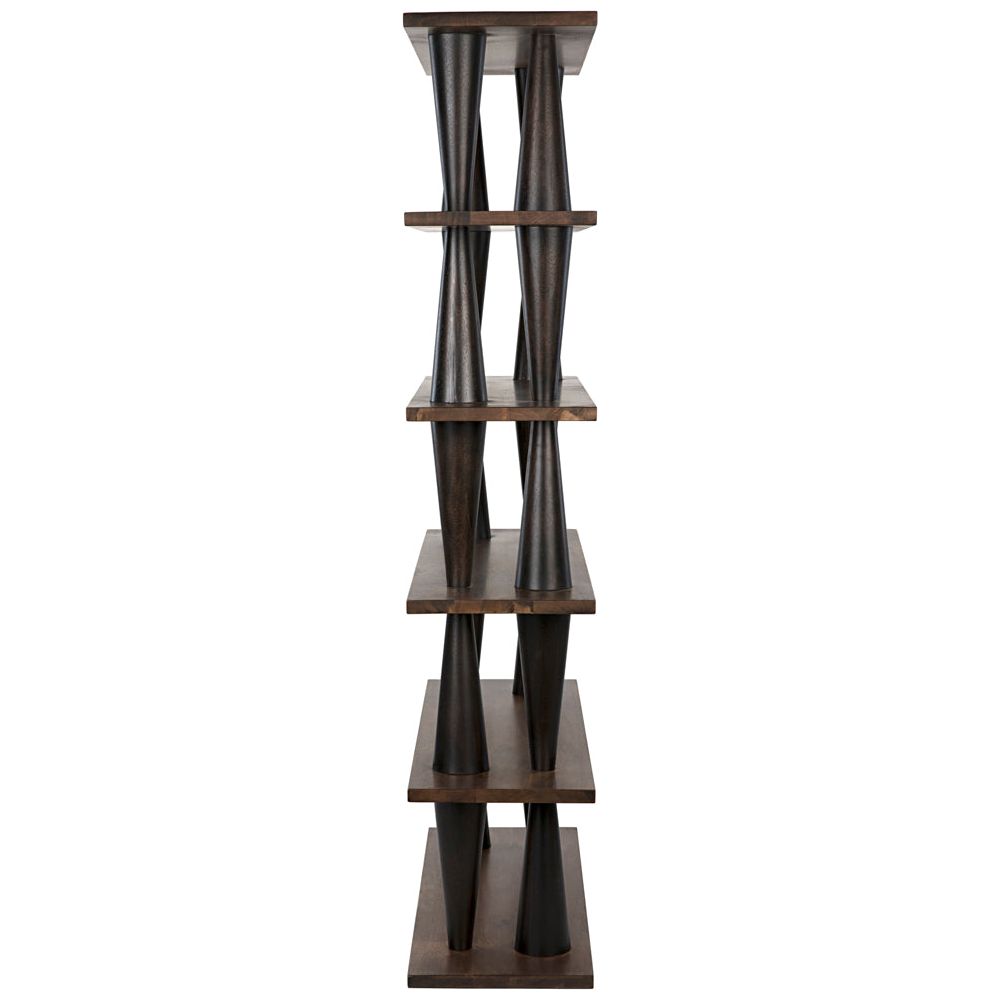 Mood Bookcase, Ebony and Dark Walnut by NOIR