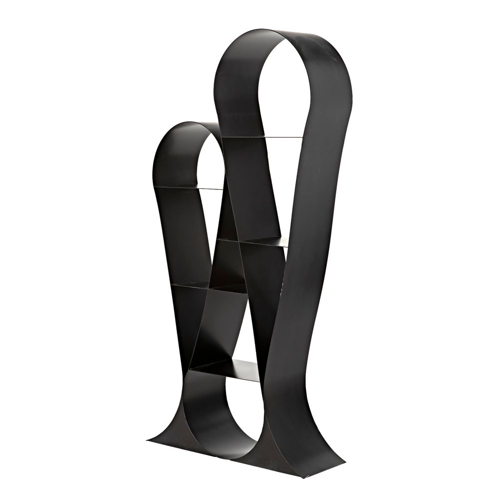 Zaha Bookcase, Black Metal by NOIR