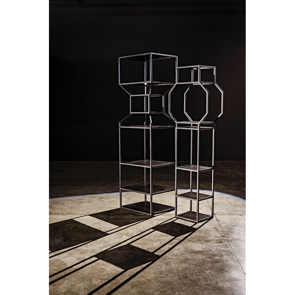 Downtown B Bookcase, Black Metal by NOIR