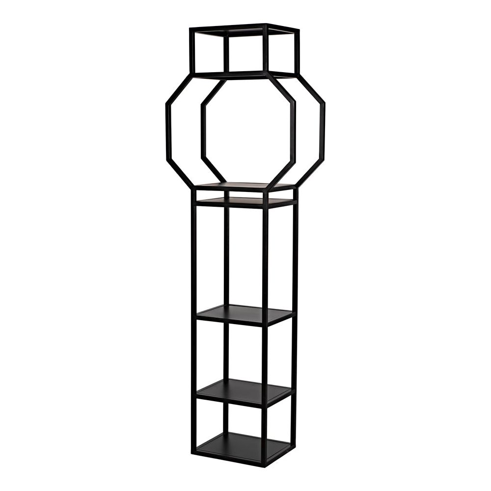 Downtown B Bookcase, Black Metal by NOIR