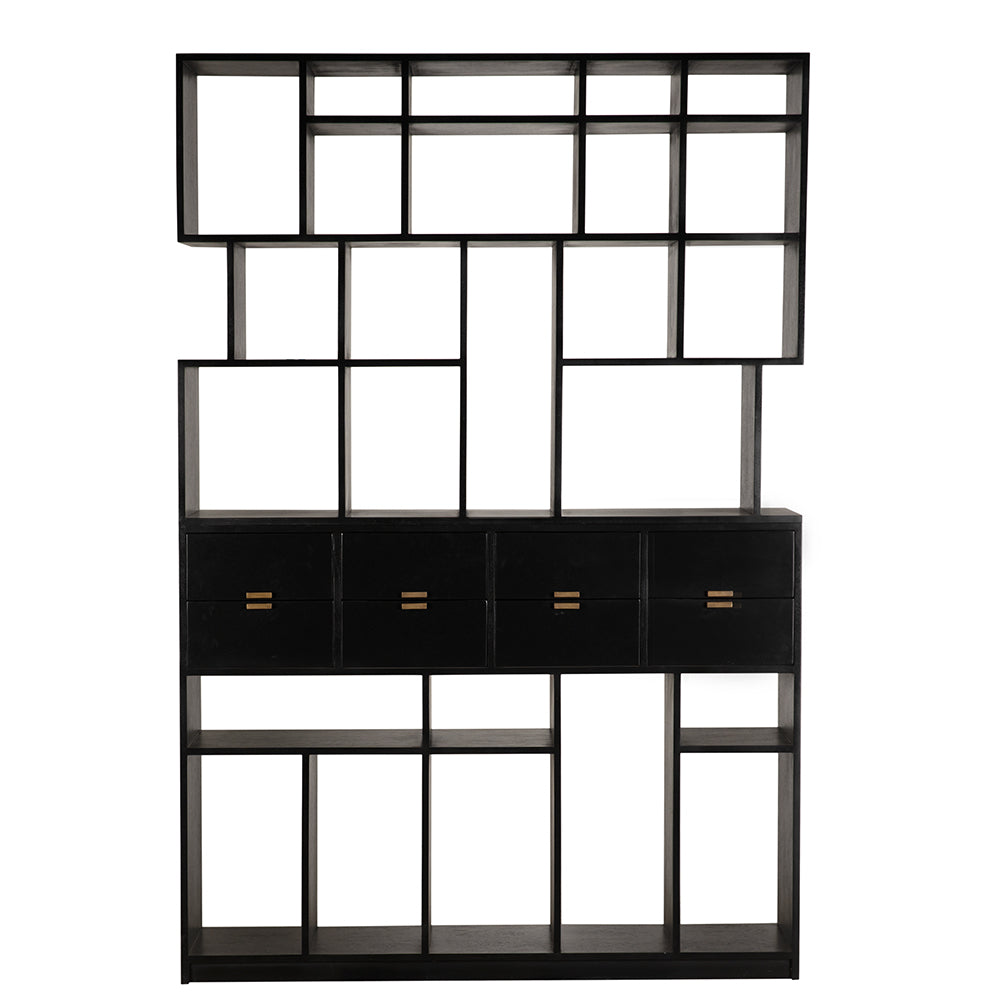 Grobius Bookcase, Hand Rubbed Black by NOIR