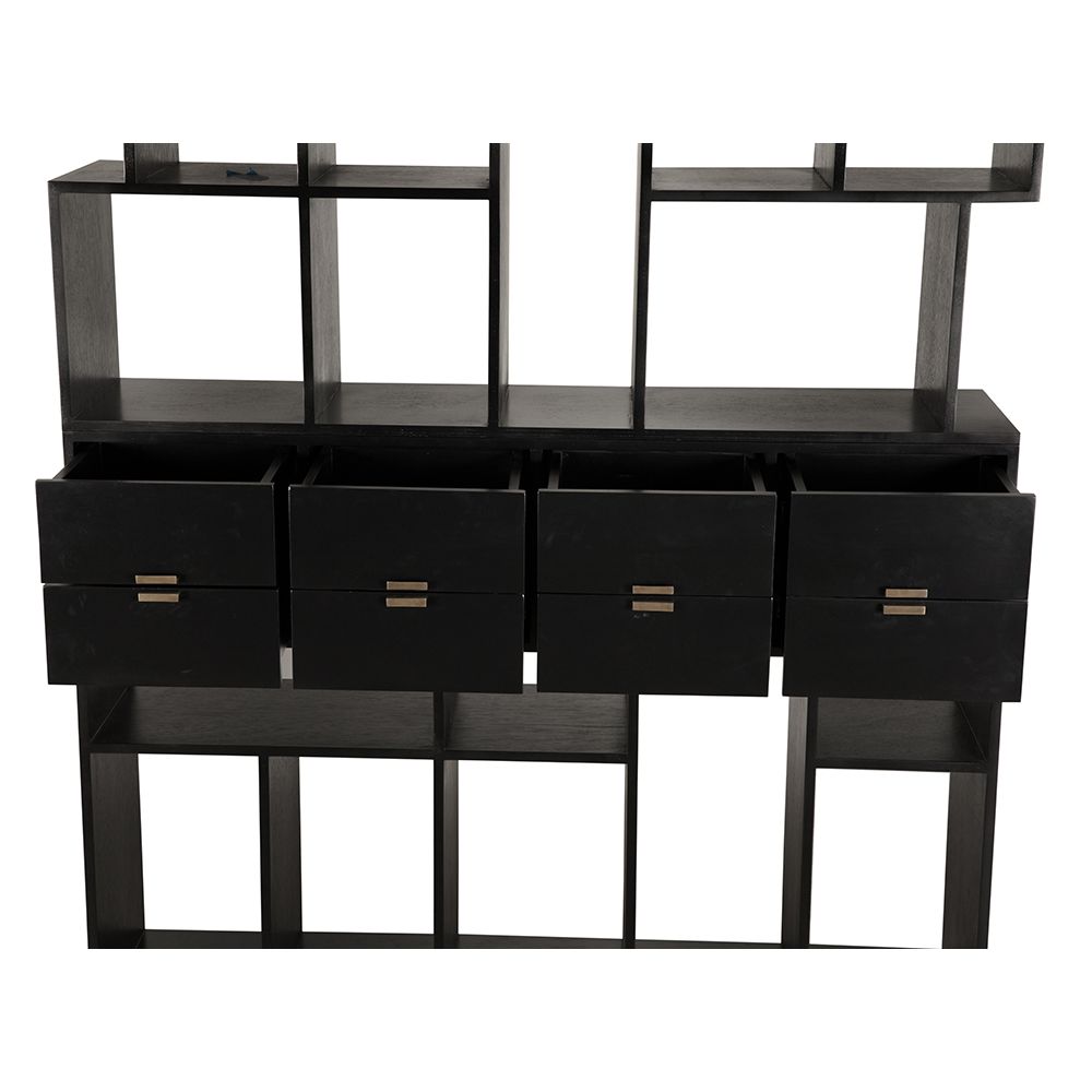 Grobius Bookcase, Hand Rubbed Black by NOIR