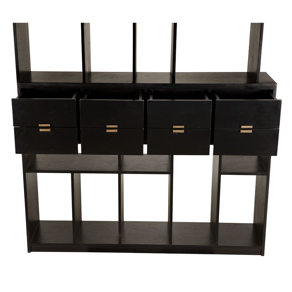 Grobius Bookcase, Hand Rubbed Black by NOIR