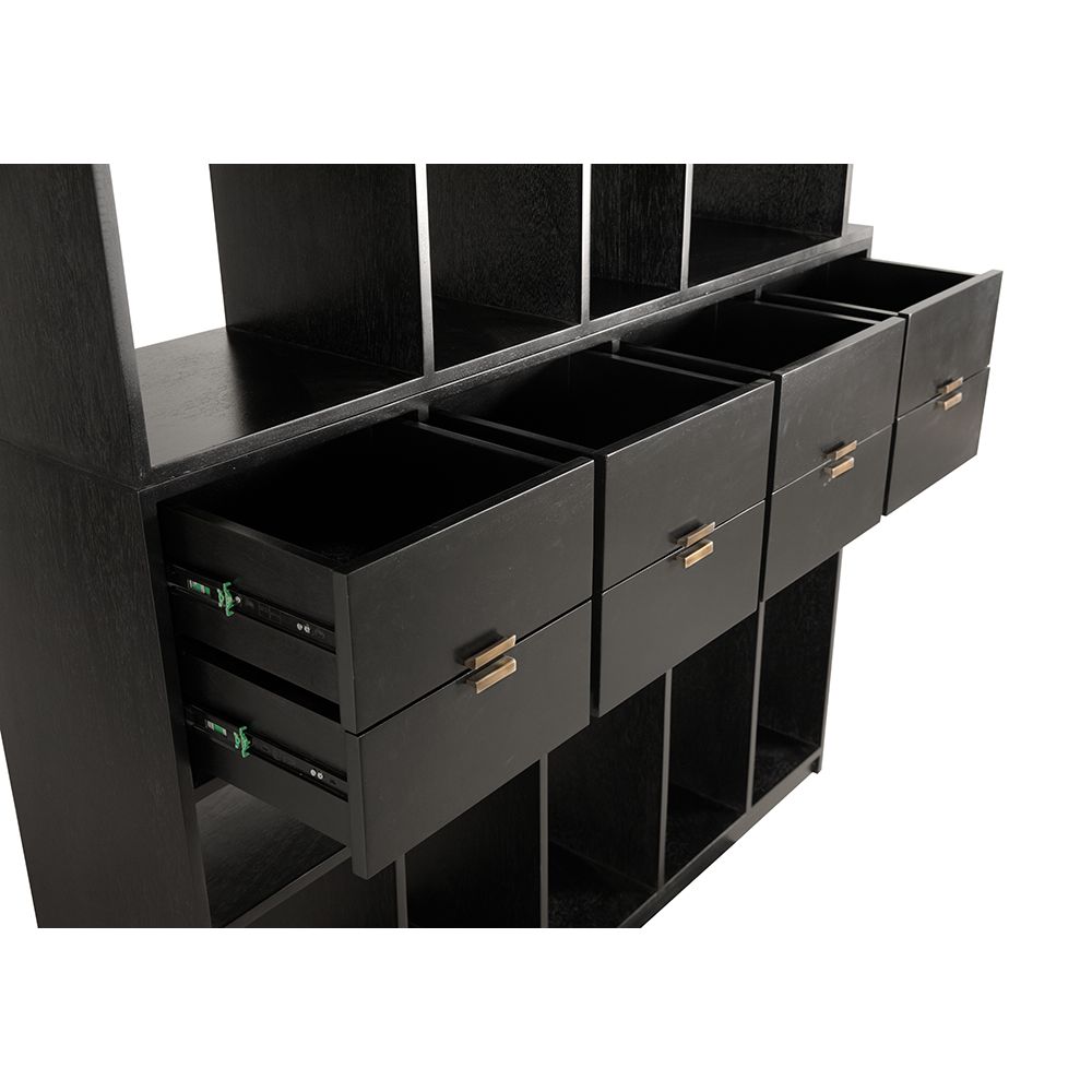 Grobius Bookcase, Hand Rubbed Black by NOIR