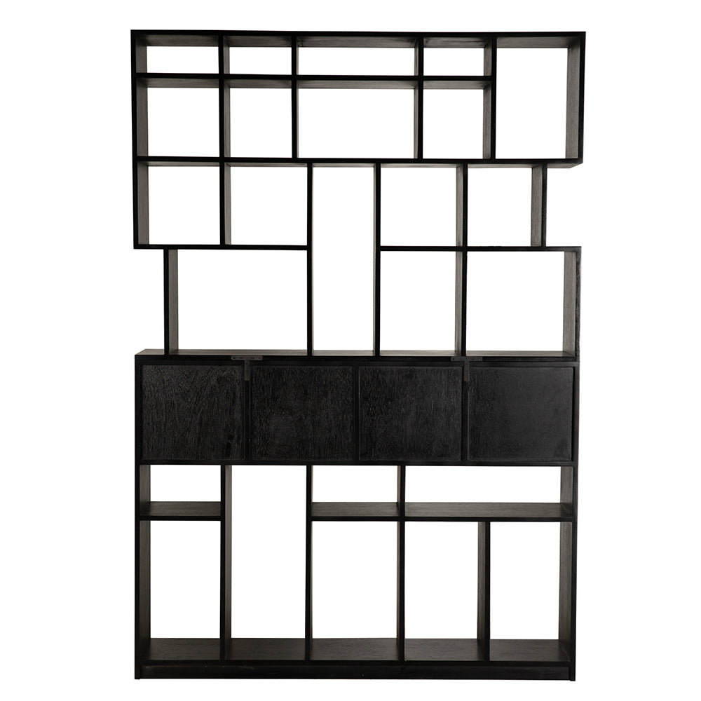 Grobius Bookcase, Hand Rubbed Black by NOIR
