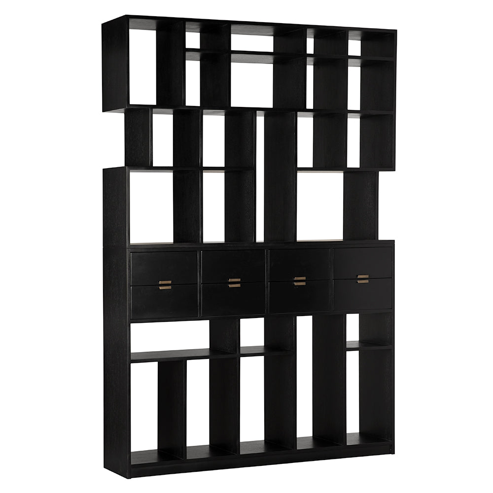 Grobius Bookcase, Hand Rubbed Black by NOIR