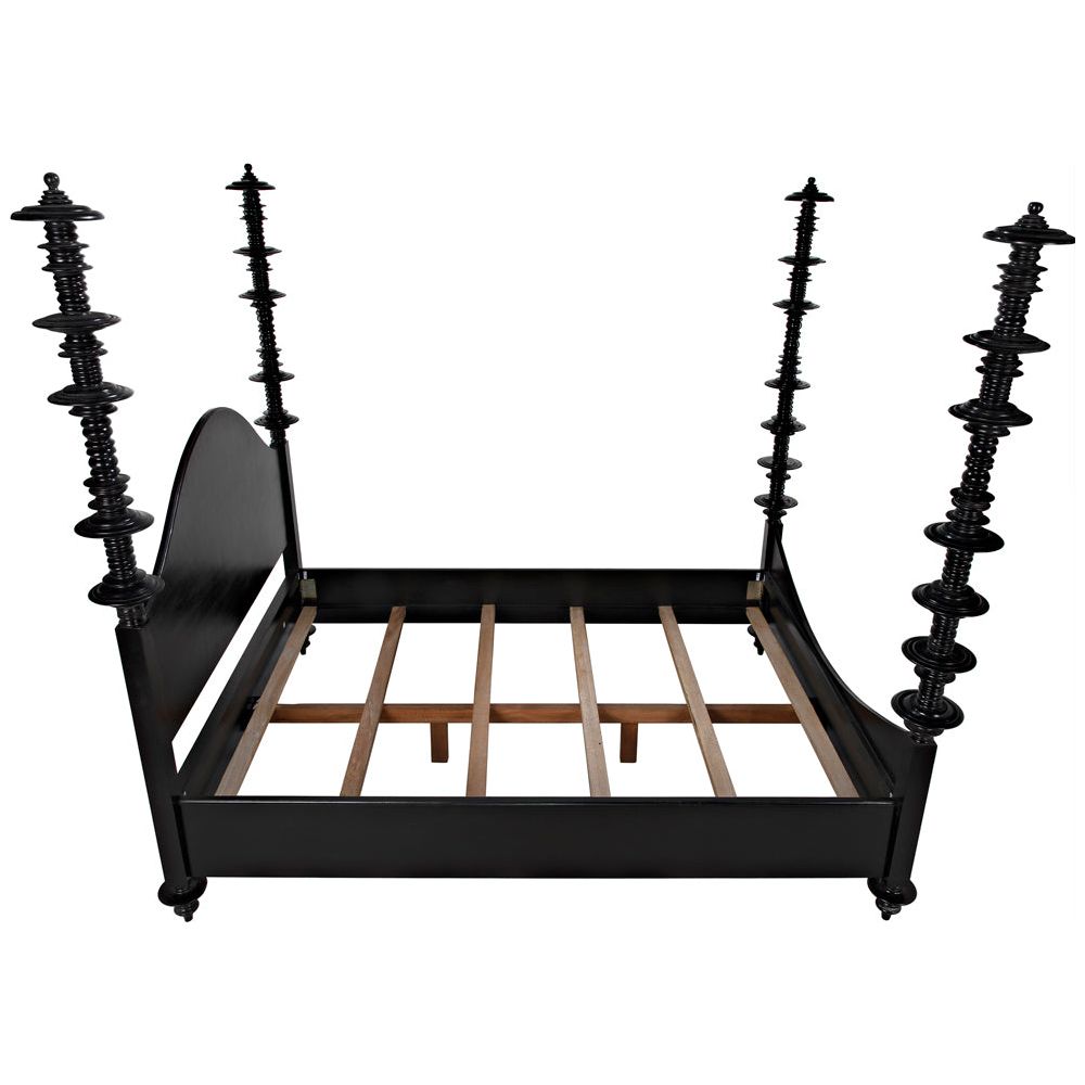 Ferret Bed, Eastern King, Hand Rubbed Black by NOIR