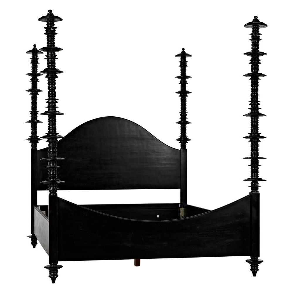 Ferret Bed, Queen, Hand Rubbed Black by NOIR