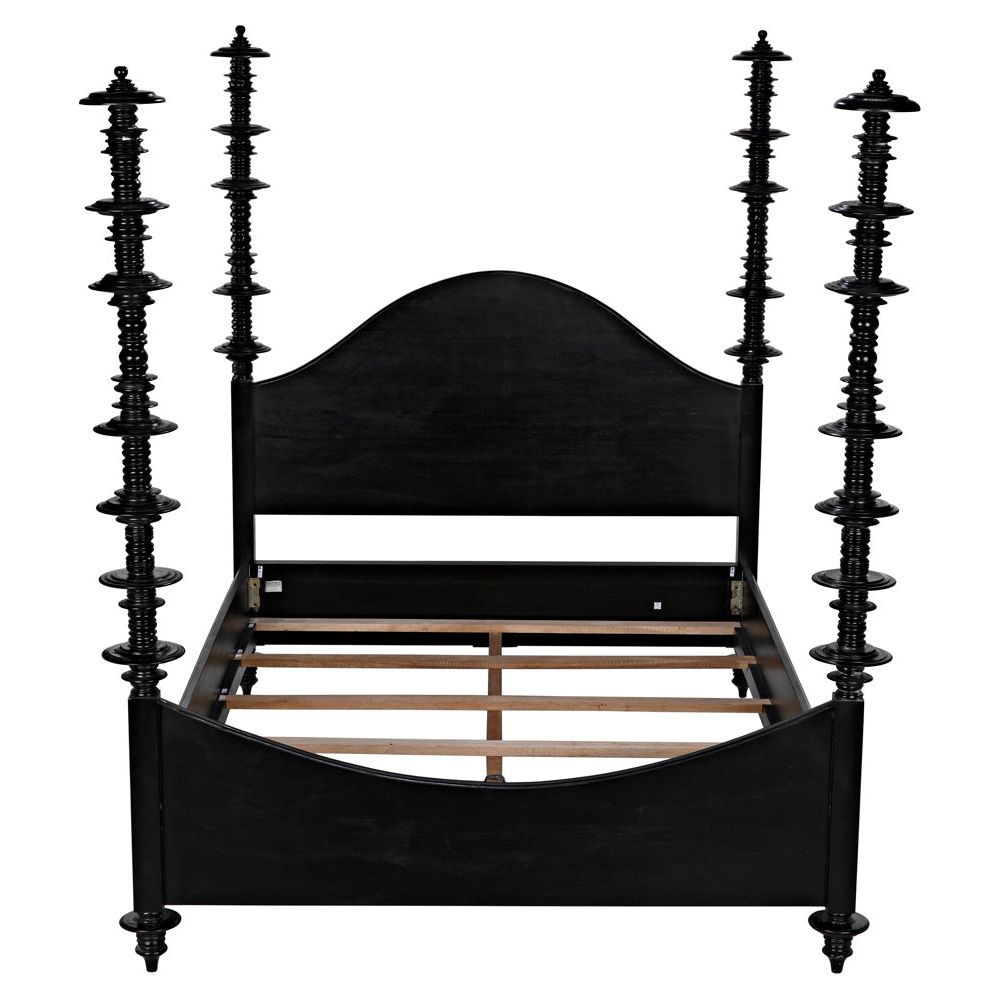Ferret Bed, Queen, Hand Rubbed Black by NOIR