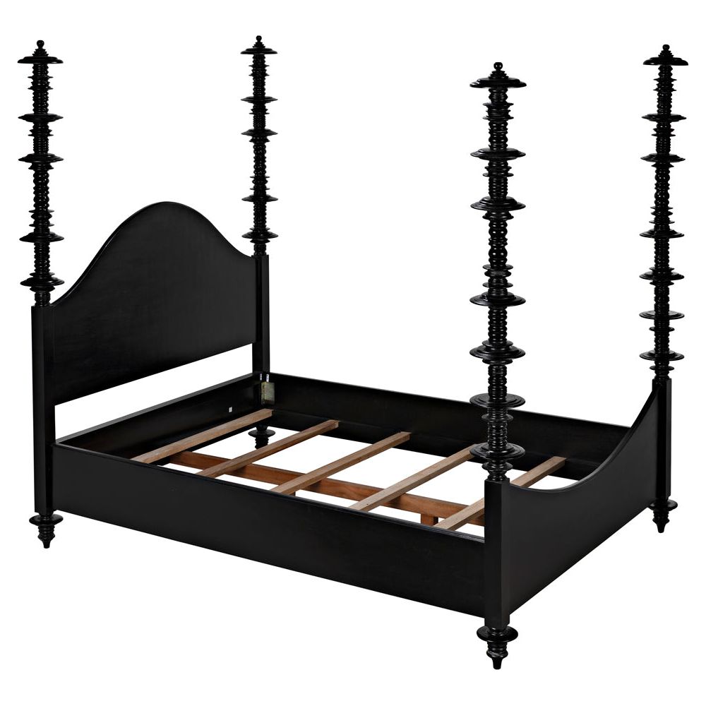 Ferret Bed, Queen, Hand Rubbed Black by NOIR
