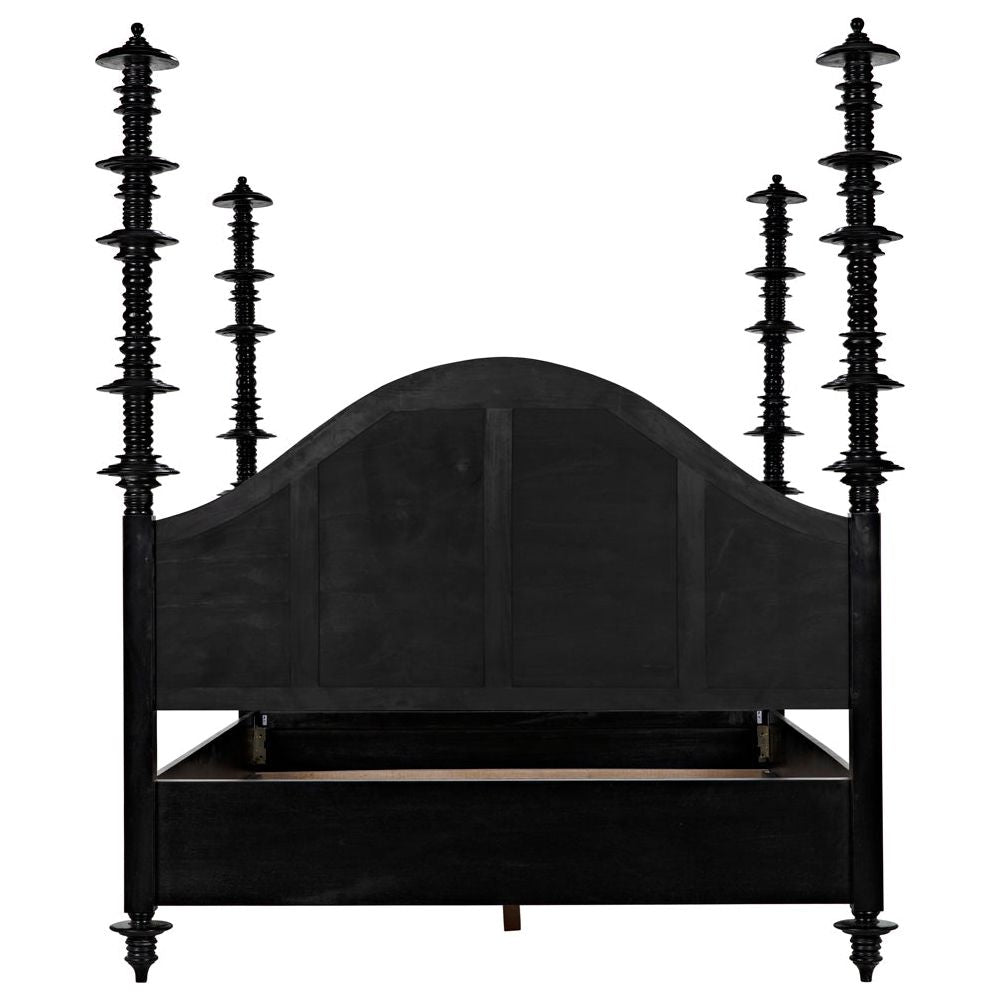 Ferret Bed, Queen, Hand Rubbed Black by NOIR
