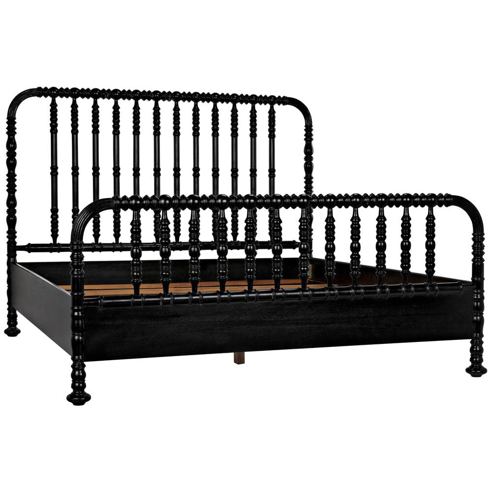 Bachelor Bed, Eastern King, Hand Rubbed Black by NOIR