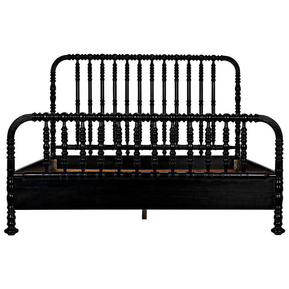 Bachelor Bed, Eastern King, Hand Rubbed Black by NOIR