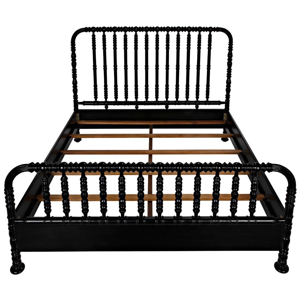 Bachelor Bed, Eastern King, Hand Rubbed Black by NOIR