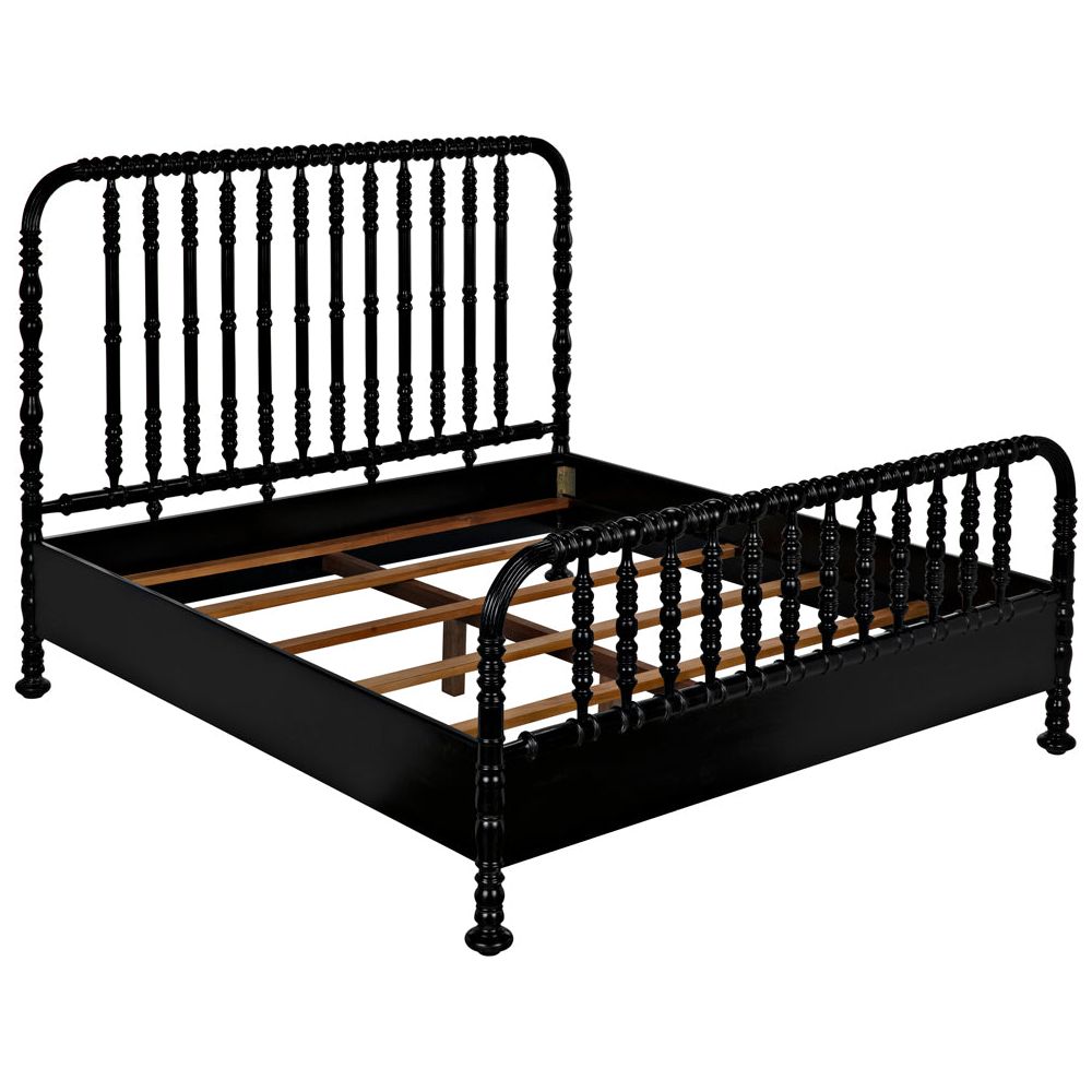 Bachelor Bed, Eastern King, Hand Rubbed Black by NOIR
