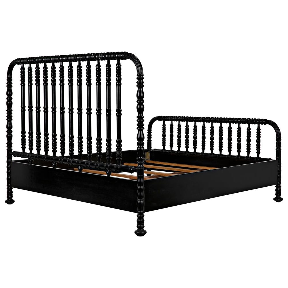 Bachelor Bed, Eastern King, Hand Rubbed Black by NOIR