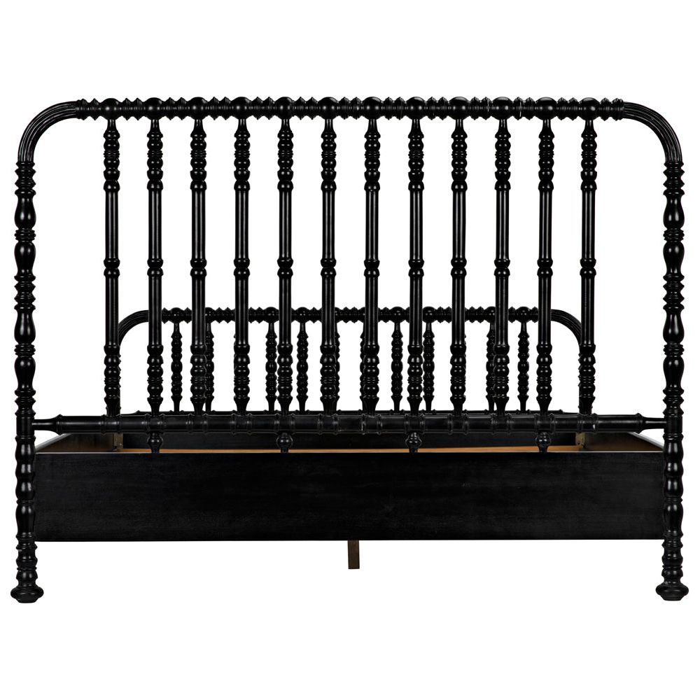 Bachelor Bed, Eastern King, Hand Rubbed Black by NOIR