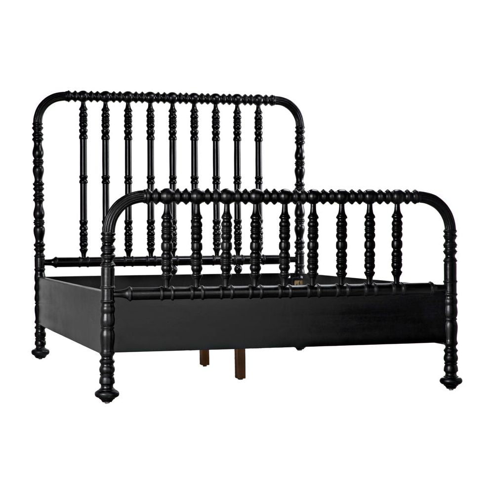 Bachelor Bed, Queen, Hand Rubbed Black by NOIR