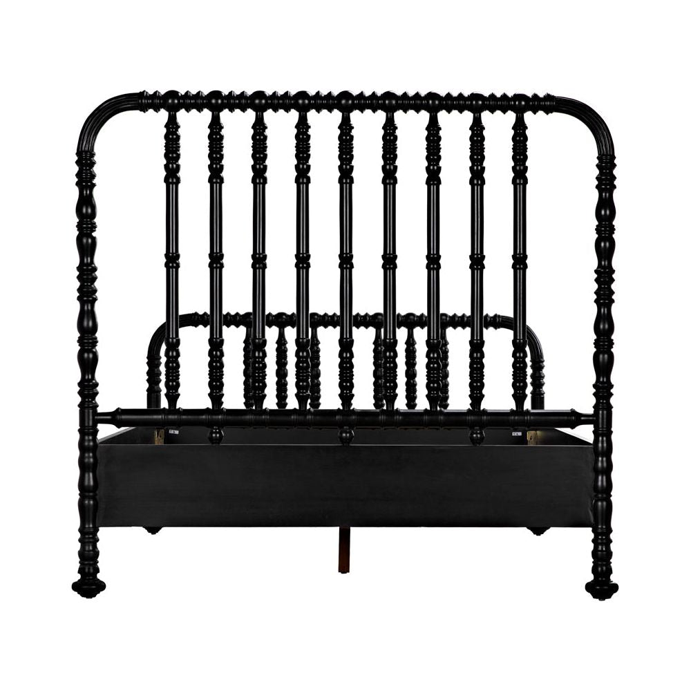 Bachelor Bed, Queen, Hand Rubbed Black by NOIR